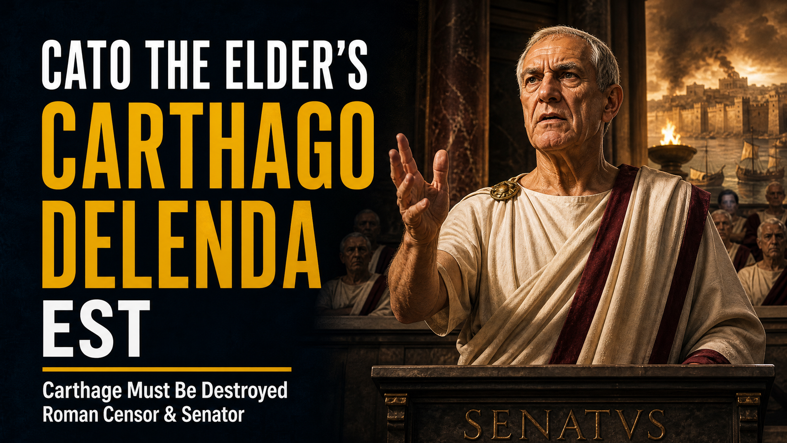 Carthago Delenda Est (Carthage Must Be Destroyed) delivered by Cato the Elder