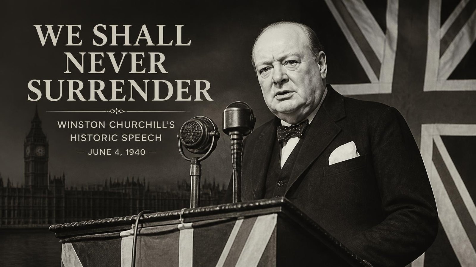 We Shall Fight on the Beaches delivered by Winston Churchill
