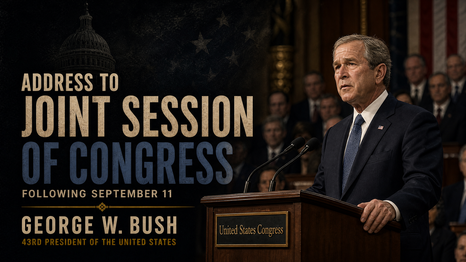 Address to Joint Session of Congress Following September 11 delivered by George W. Bush