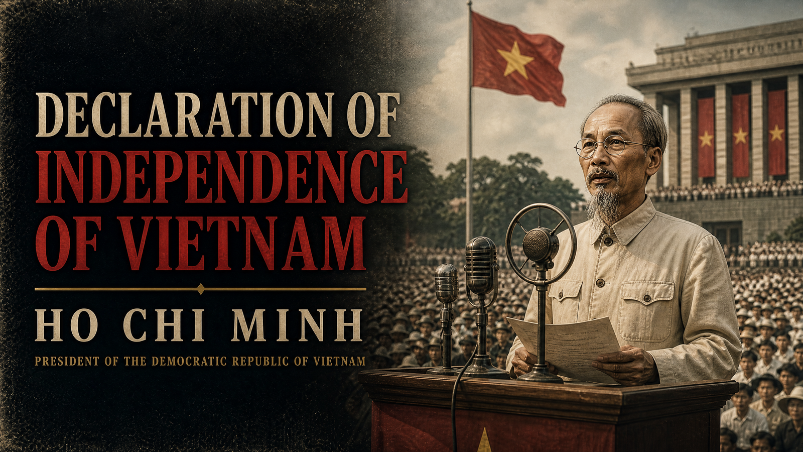 Declaration of Independence of Vietnam delivered by Ho Chi Minh