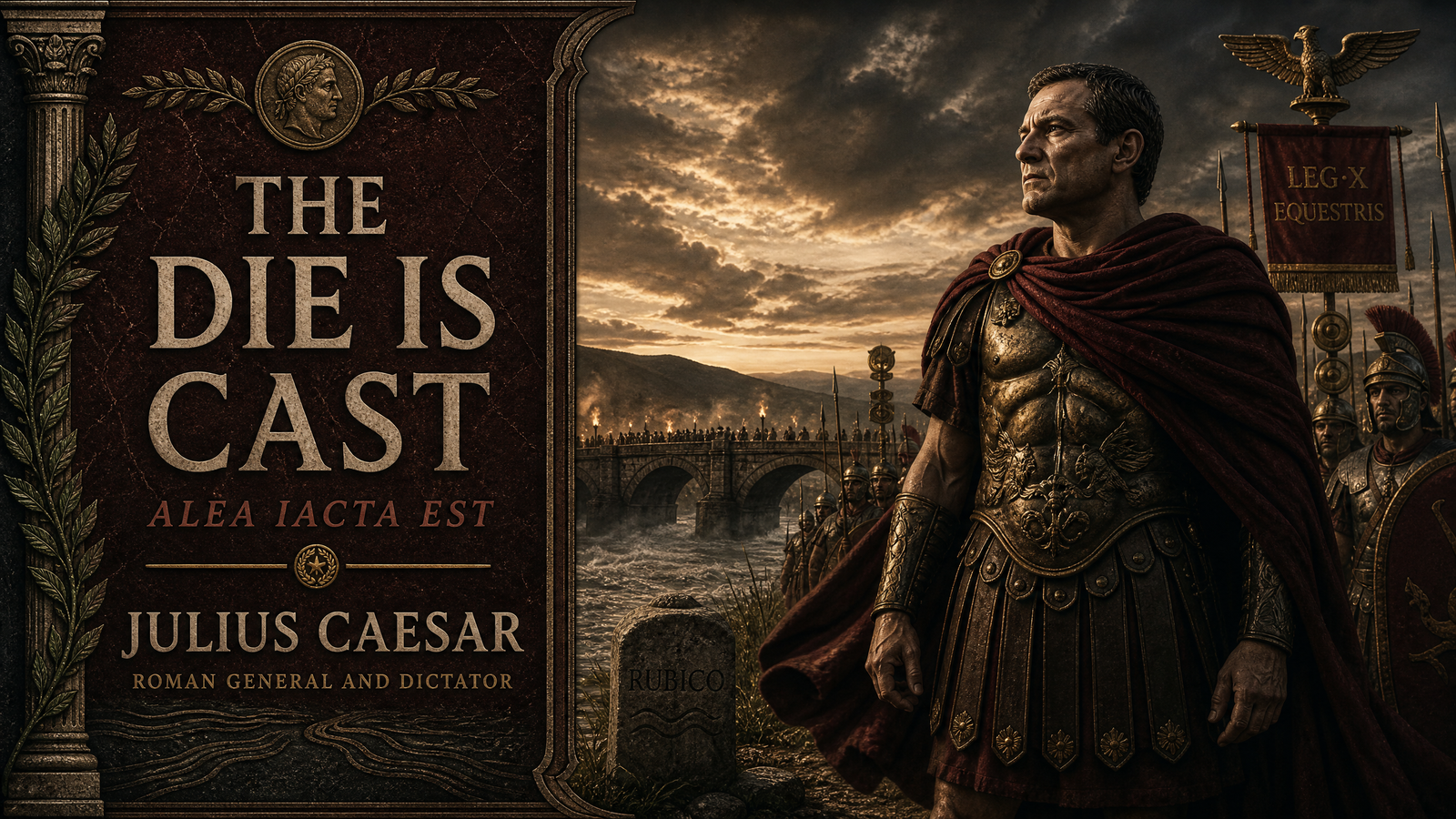 The Die Is Cast ('Alea Iacta Est') delivered by Julius Caesar