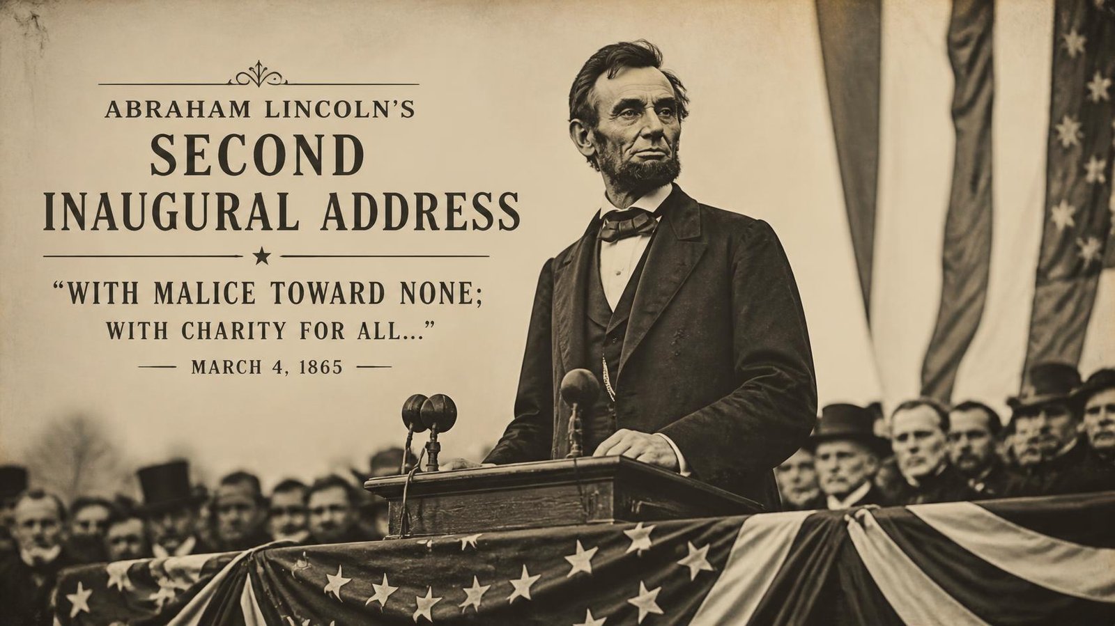 Second Inaugural Address ('With Malice Toward None') delivered by Abraham Lincoln