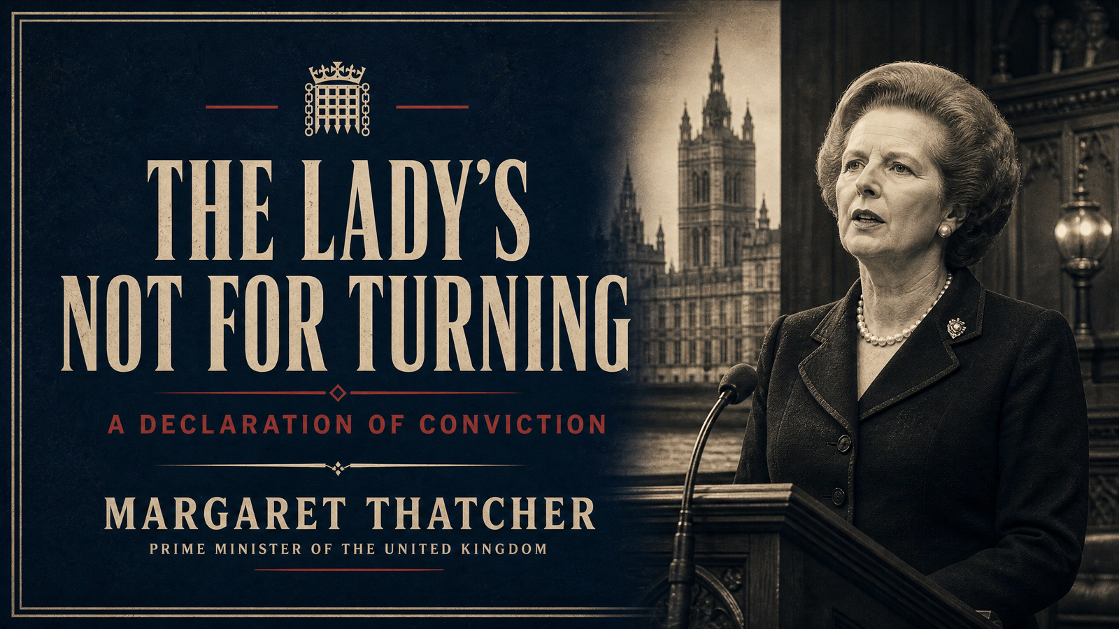 The Lady's Not for Turning delivered by Margaret Thatcher