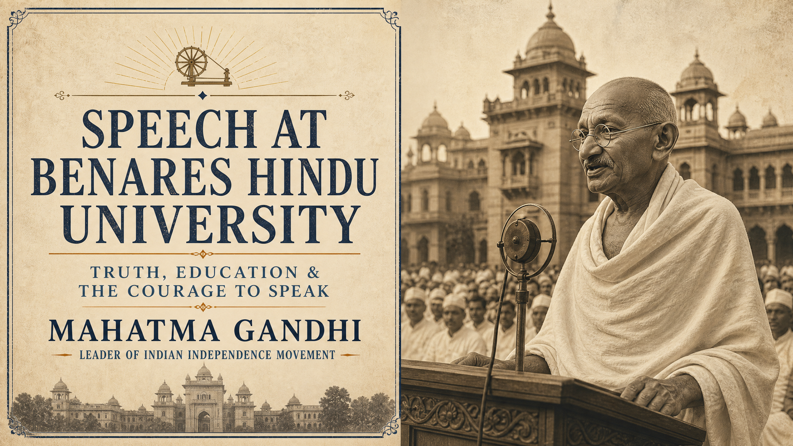 Speech at Benares Hindu University delivered by Mahatma Gandhi