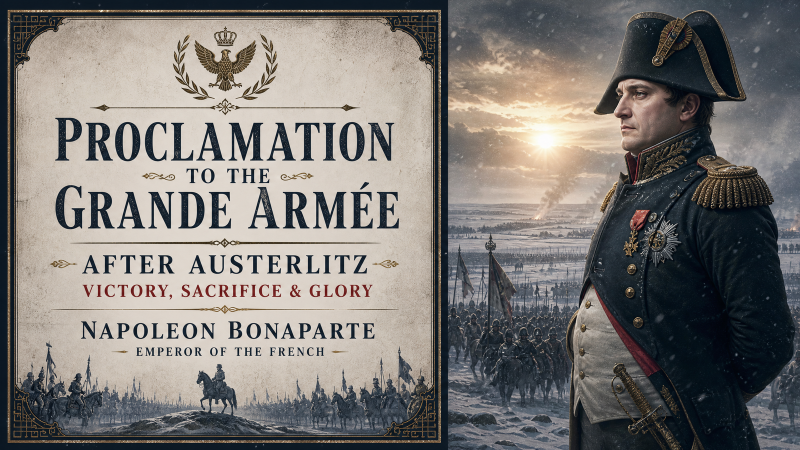 Proclamation to the Grande Armée After Austerlitz delivered by Napoleon Bonaparte