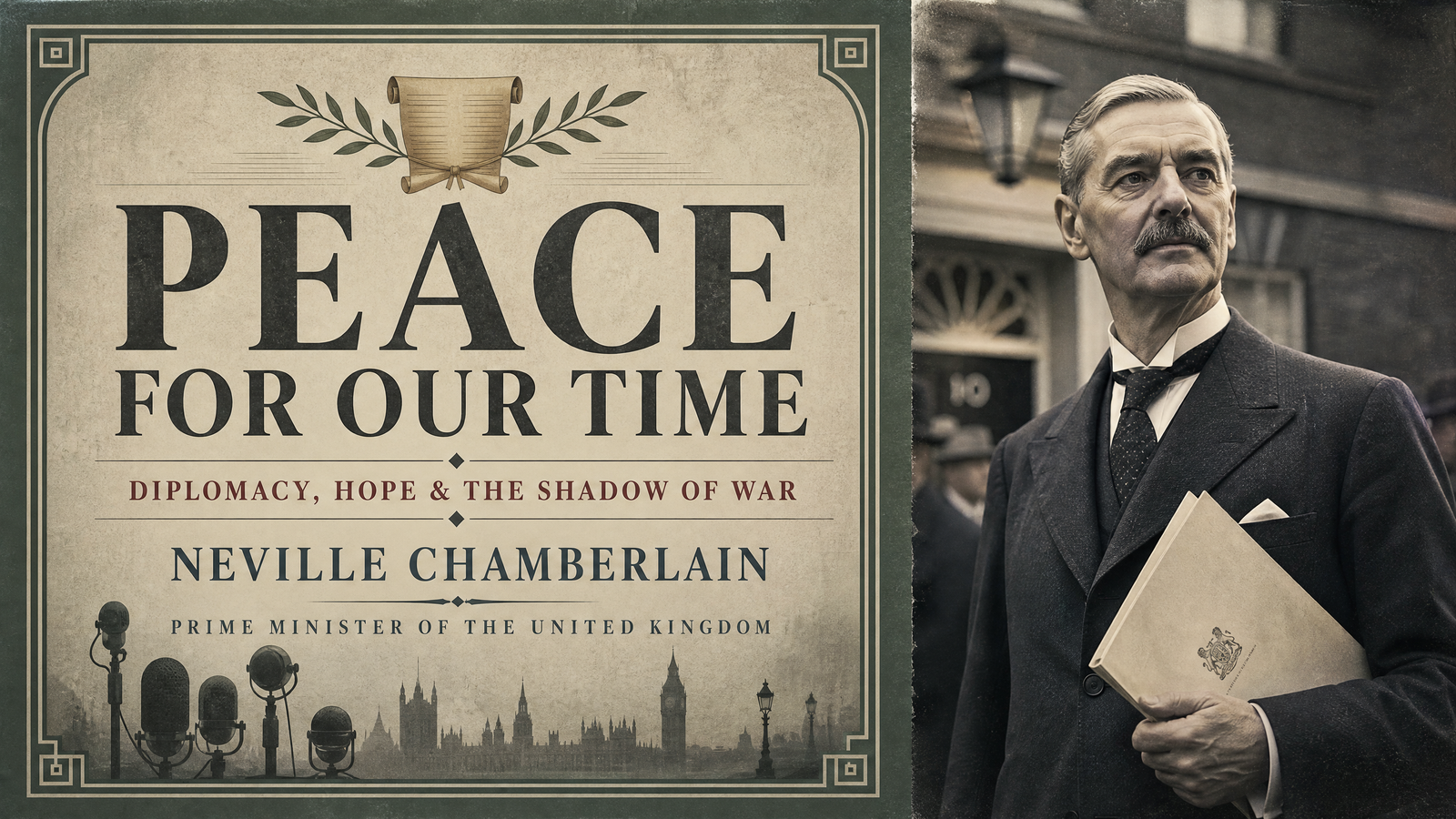 Peace for Our Time delivered by Neville Chamberlain