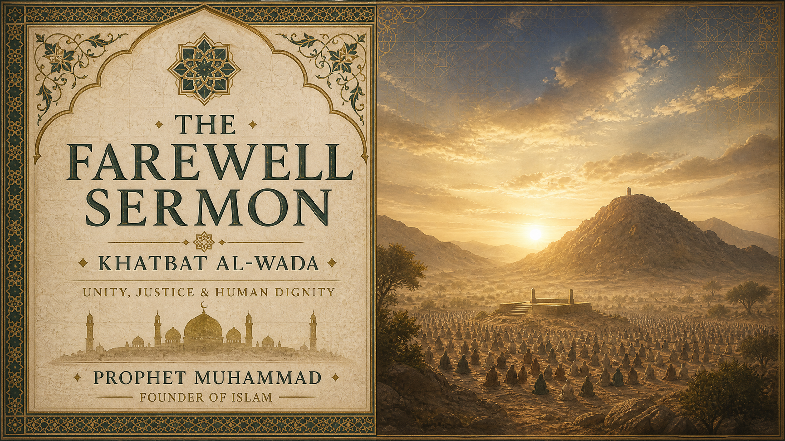The Farewell Sermon (Khatbat al-Wada) delivered by Prophet Muhammad
