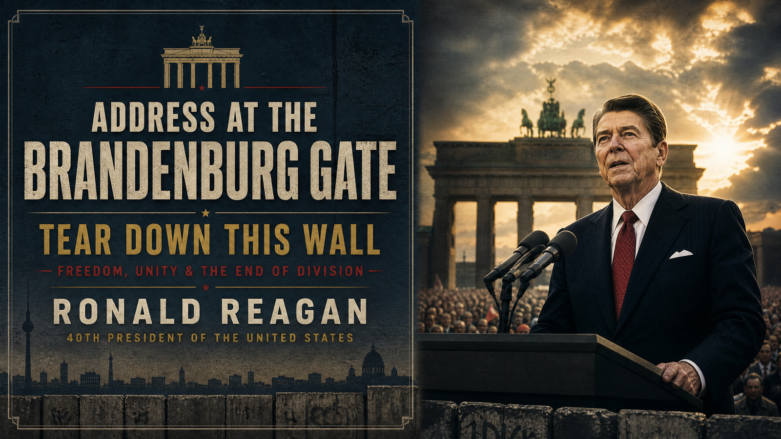 Address at the Brandenburg Gate (Tear Down This Wall) delivered by Ronald Reagan