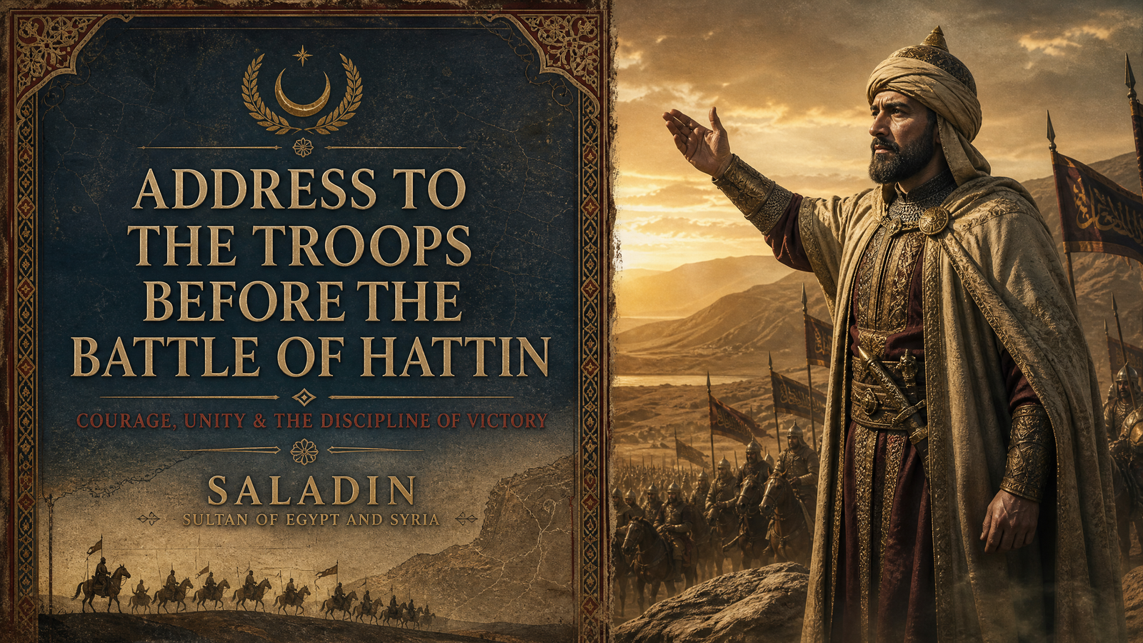 Address to the Troops Before the Battle of Hattin delivered by Saladin