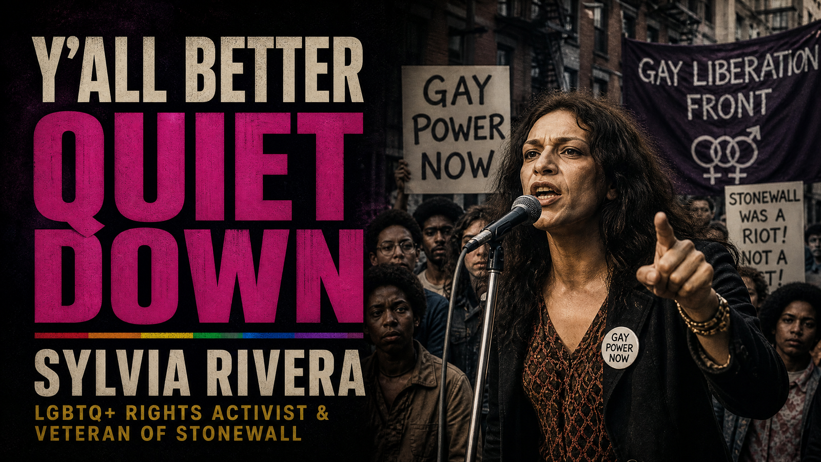 Y'all Better Quiet Down delivered by Sylvia Rivera