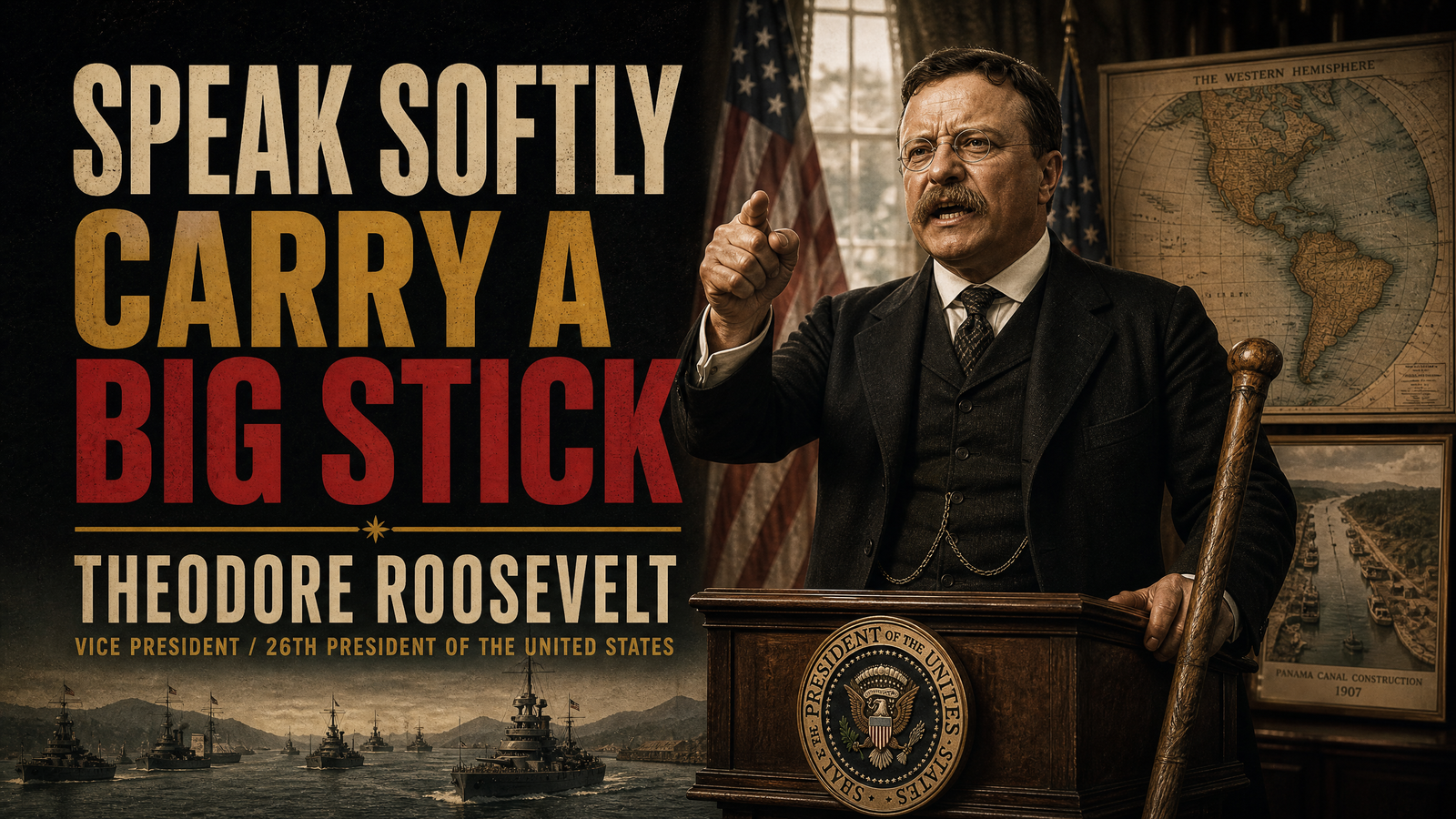 Speak Softly and Carry a Big Stick delivered by Theodore Roosevelt