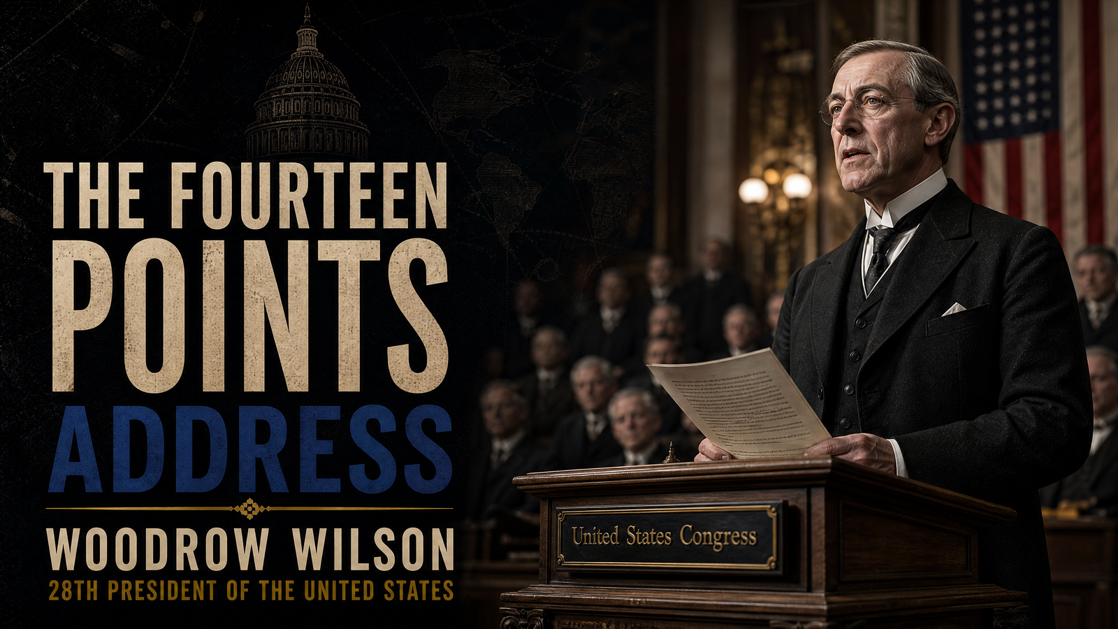 The Fourteen Points Address delivered by Woodrow Wilson